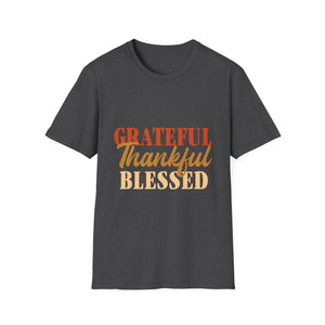 Grateful Thankful Blessed T-Shirt — Thanksgiving Gratitude Tee  Unisex T-Shirt