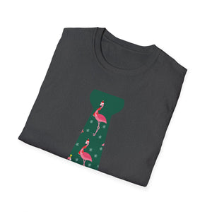 Flamingo Tie Graphic T-Shirt — Tropical Novelty Tee for Casual & Vacation Wear