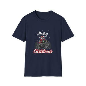 Christmas Motorcycle T-Shirt — 'Merry Christmas' Santa Biker Tee