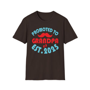 Promoted to Grandpa Est. 2025 T-Shirt — New Grandpa Announcement Tee