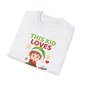 This Kid Loves Christmas Xmas Pajama Toddler Boys Girls Kids T-Shirt