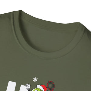 T-Shirt — Festive 'Ho Ho Ho' Tennis Christmas Tee