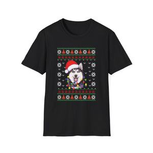 Shark Christmas Santa Hat Ugly Christmas Sweater T-Shirt-productor-mockup