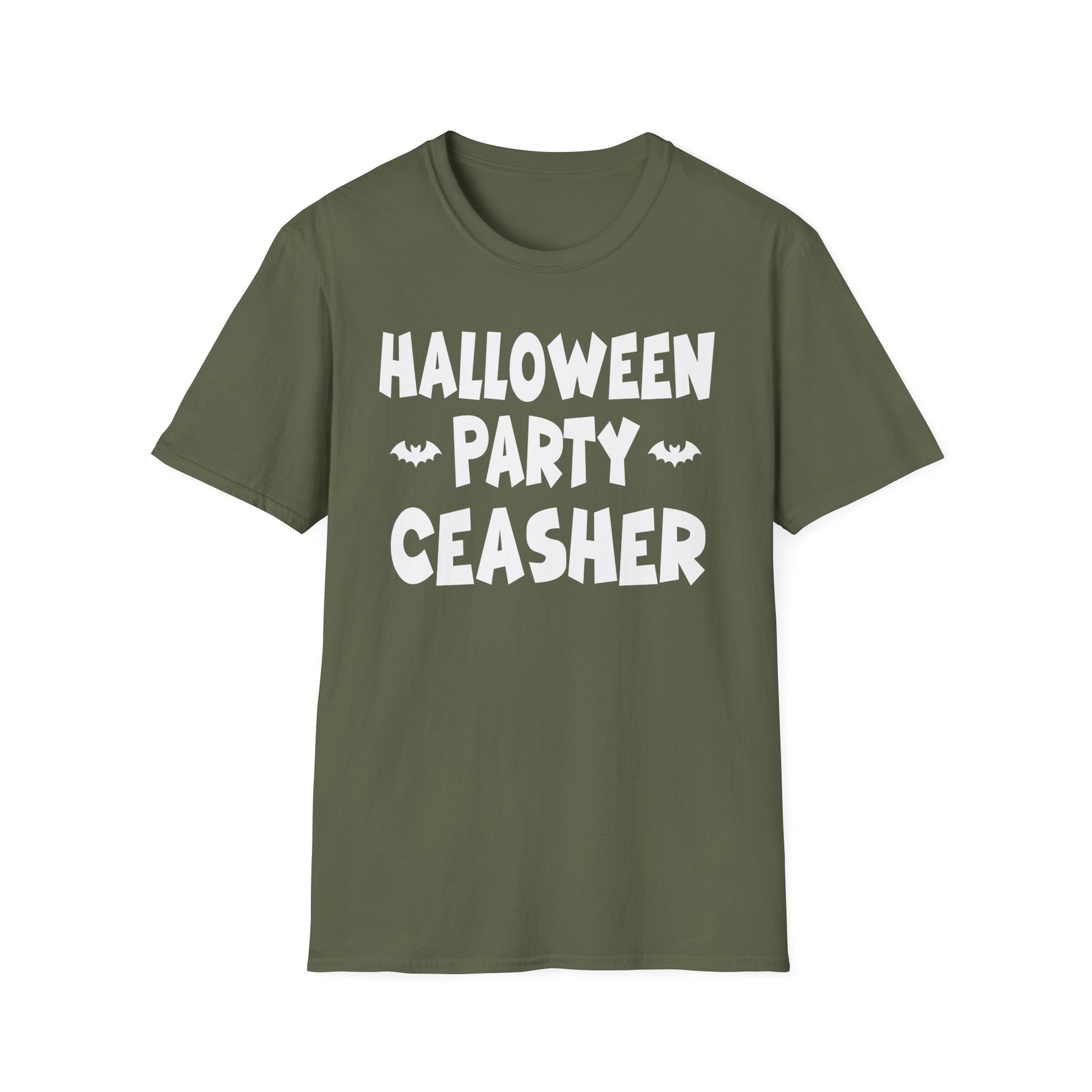 Halloween Party Ceasher T-Shirt — Funny Spooky Halloween Tee with Bats
