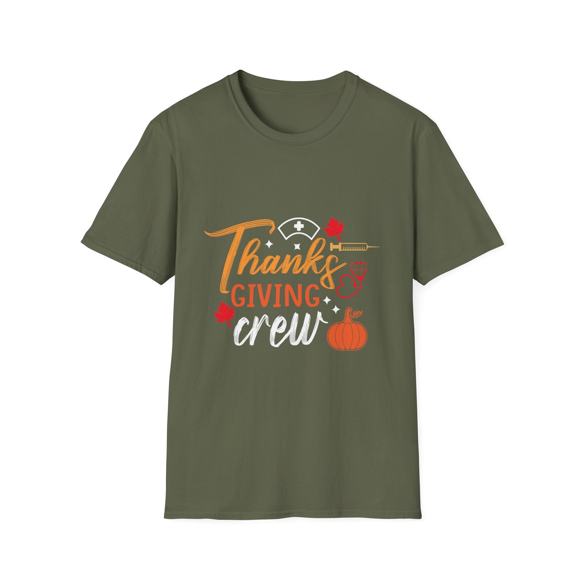 Thanksgiving Crew T-Shirt — Fall Pumpkin & Turkey Day Graphic Tee