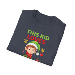 This Kid Loves Christmas Xmas Pajama Toddler Boys Girls Kids T-Shirt