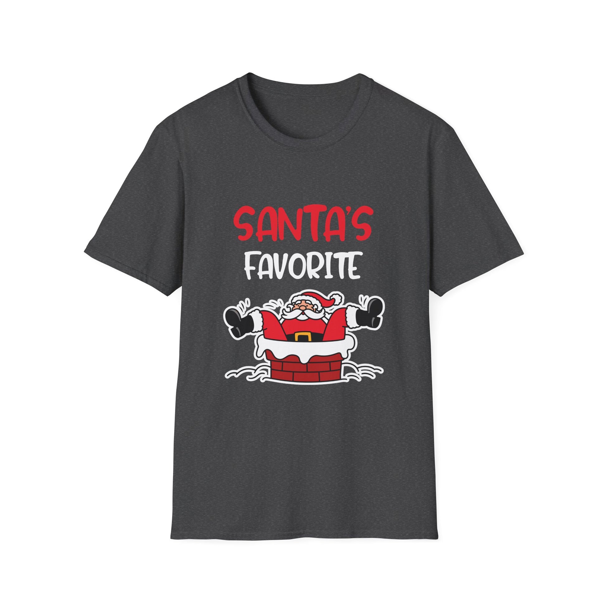 Santa's Favorite T-Shirt — Funny Christmas Tee with Santa in Chimney