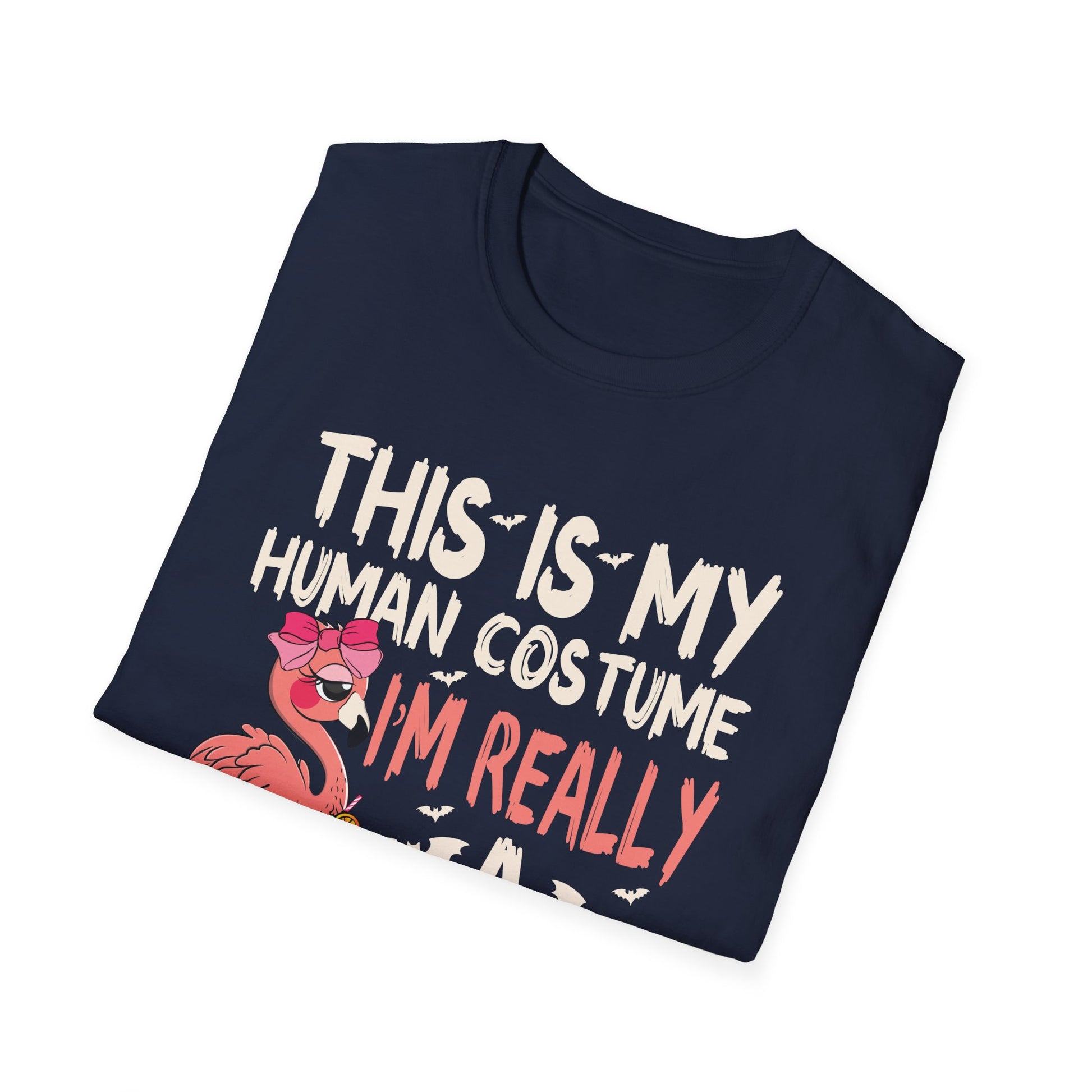 Flamingo Costume T-Shirt — "This Is My Human Costume, I’m Really A Flamingo"