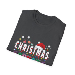 Christmas Squad T-Shirt — Festive Holiday Family Tee with Santa Hat & Ornaments