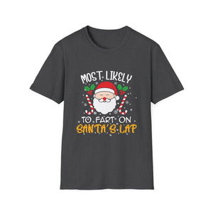 Most Likely To Fart On Santa_s Lap Family Matching Christmas Unisex Softstyle T-Shirt