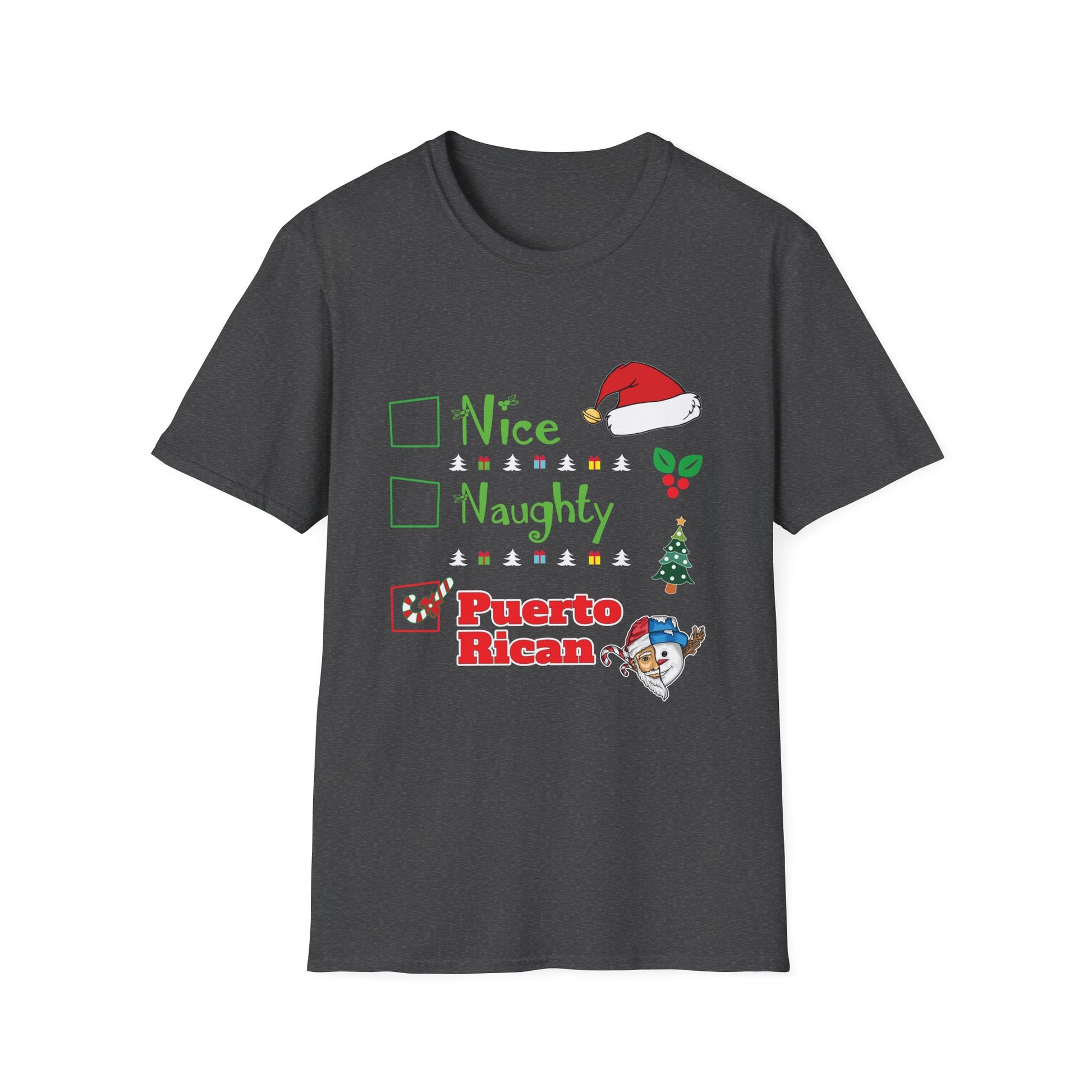 Nice Naughty Puerto Rican Puerto Rico Women Christmas Santa Unisex Softstyle T-Shirt