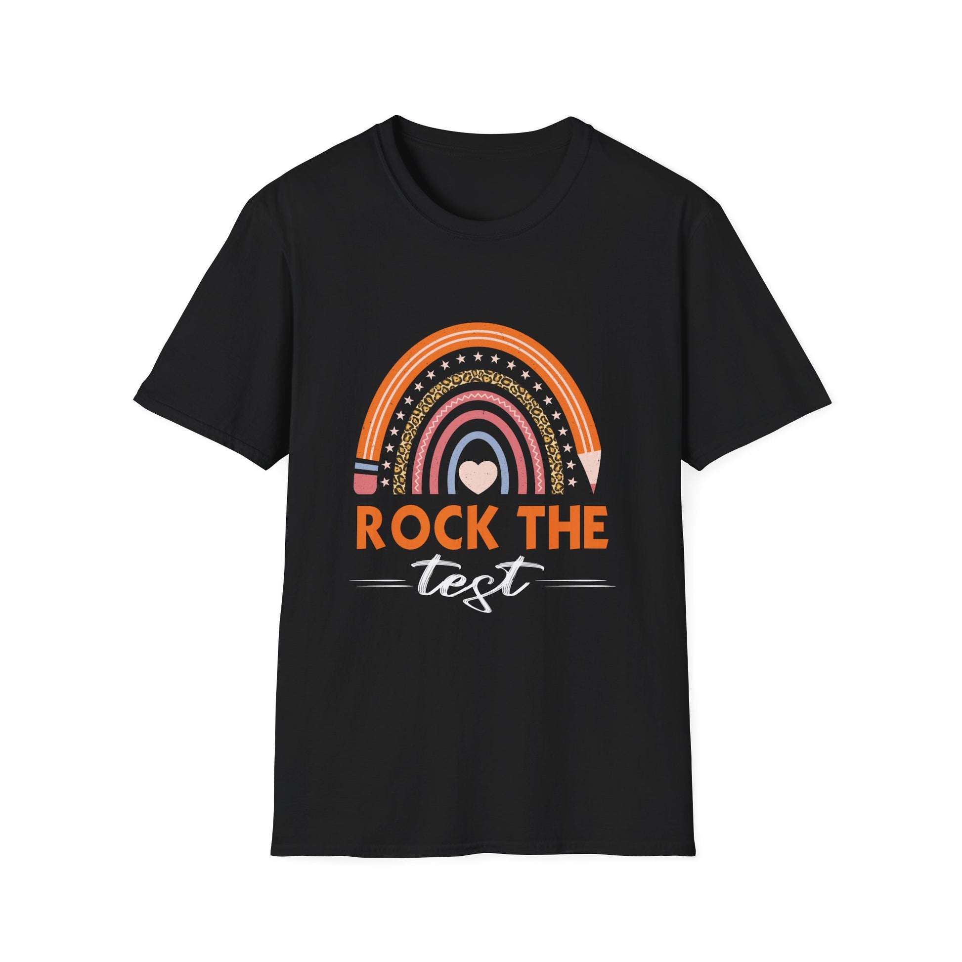 Rock the Test T-Shirt – Rainbow Teacher Appreciation / Test Day Motivational Tee