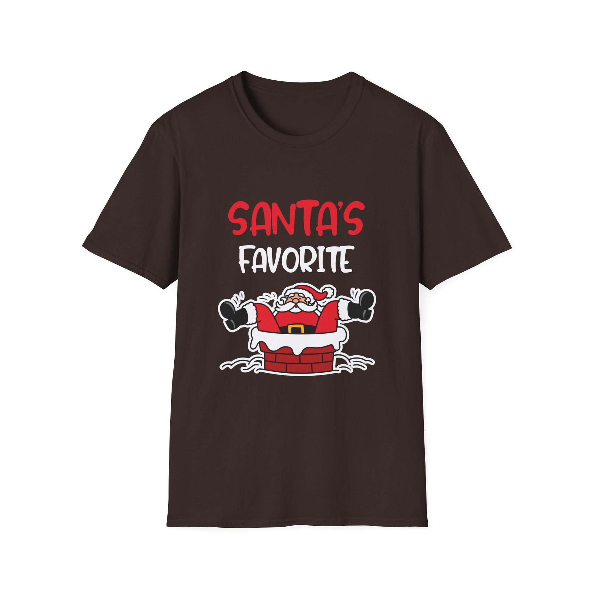 Santa's Favorite T-Shirt — Funny Christmas Tee with Santa in Chimney