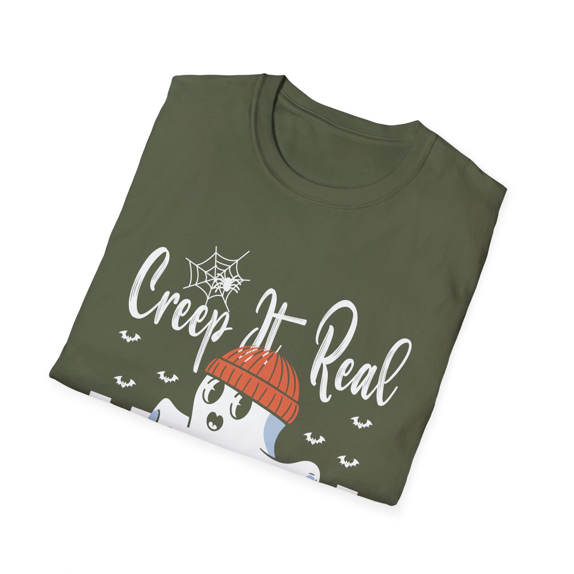 Creep It Real Skateboarding Ghost Halloween T-Shirt