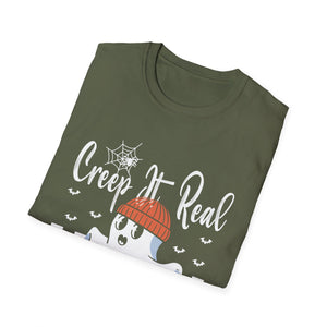 Creep It Real Skateboarding Ghost Halloween T-Shirt