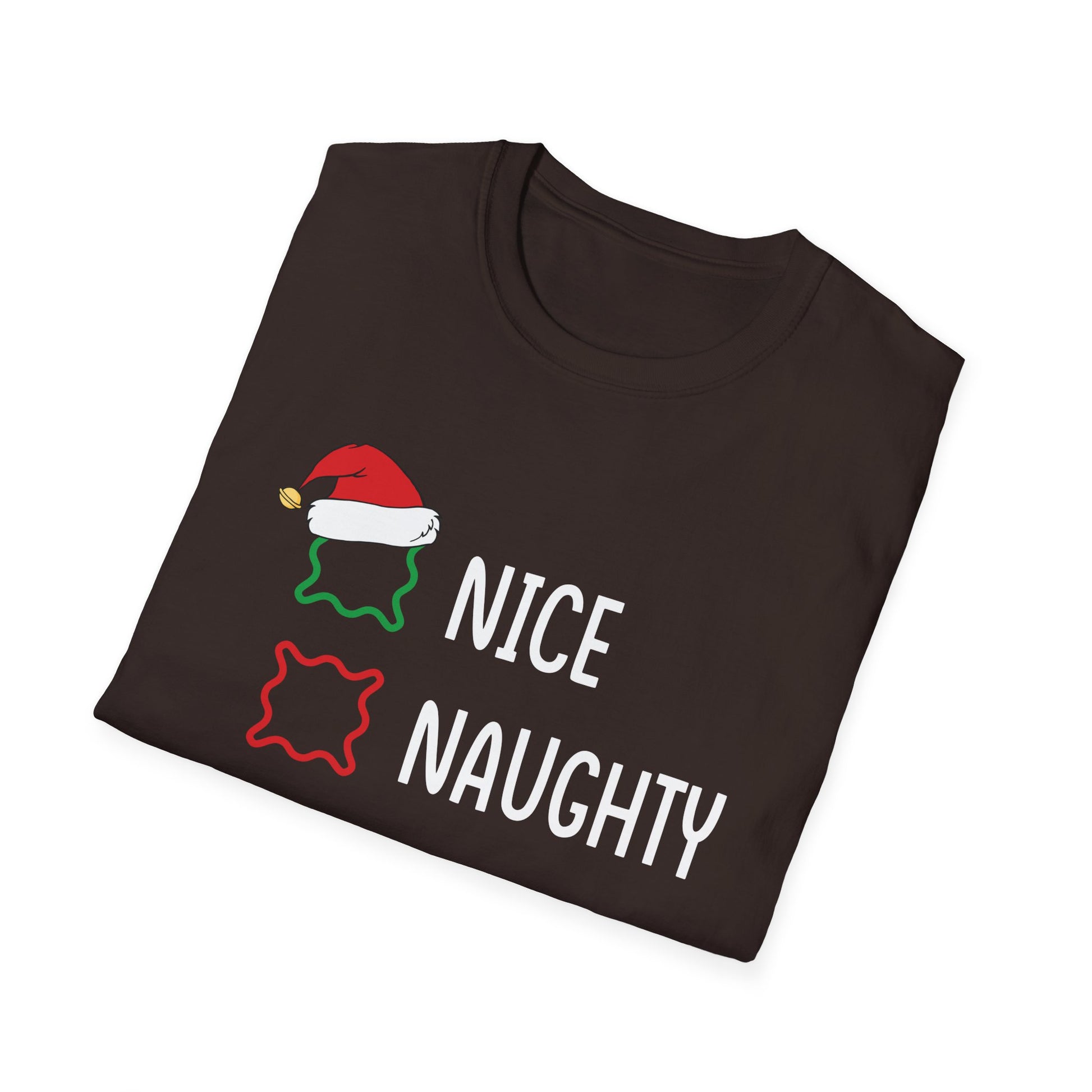 Nice Naughty I Swear I Tried Christmas List Xmas Santa Claus Unisex Softstyle T-Shirt