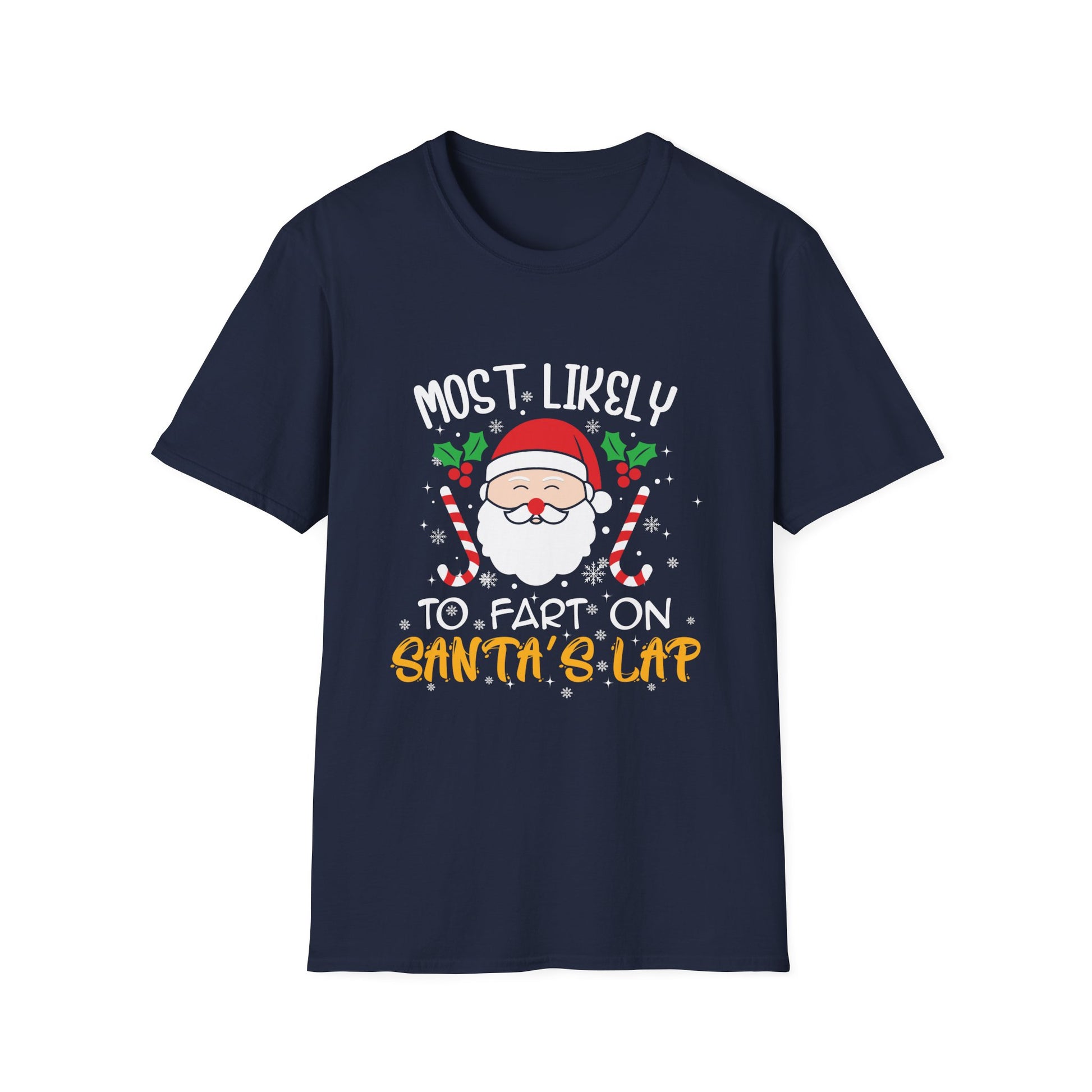 Most Likely To Fart On Santa_s Lap Family Matching Christmas Unisex Softstyle T-Shirt