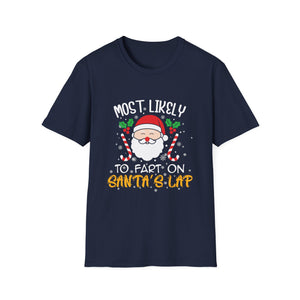 Most Likely To Fart On Santa_s Lap Family Matching Christmas Unisex Softstyle T-Shirt
