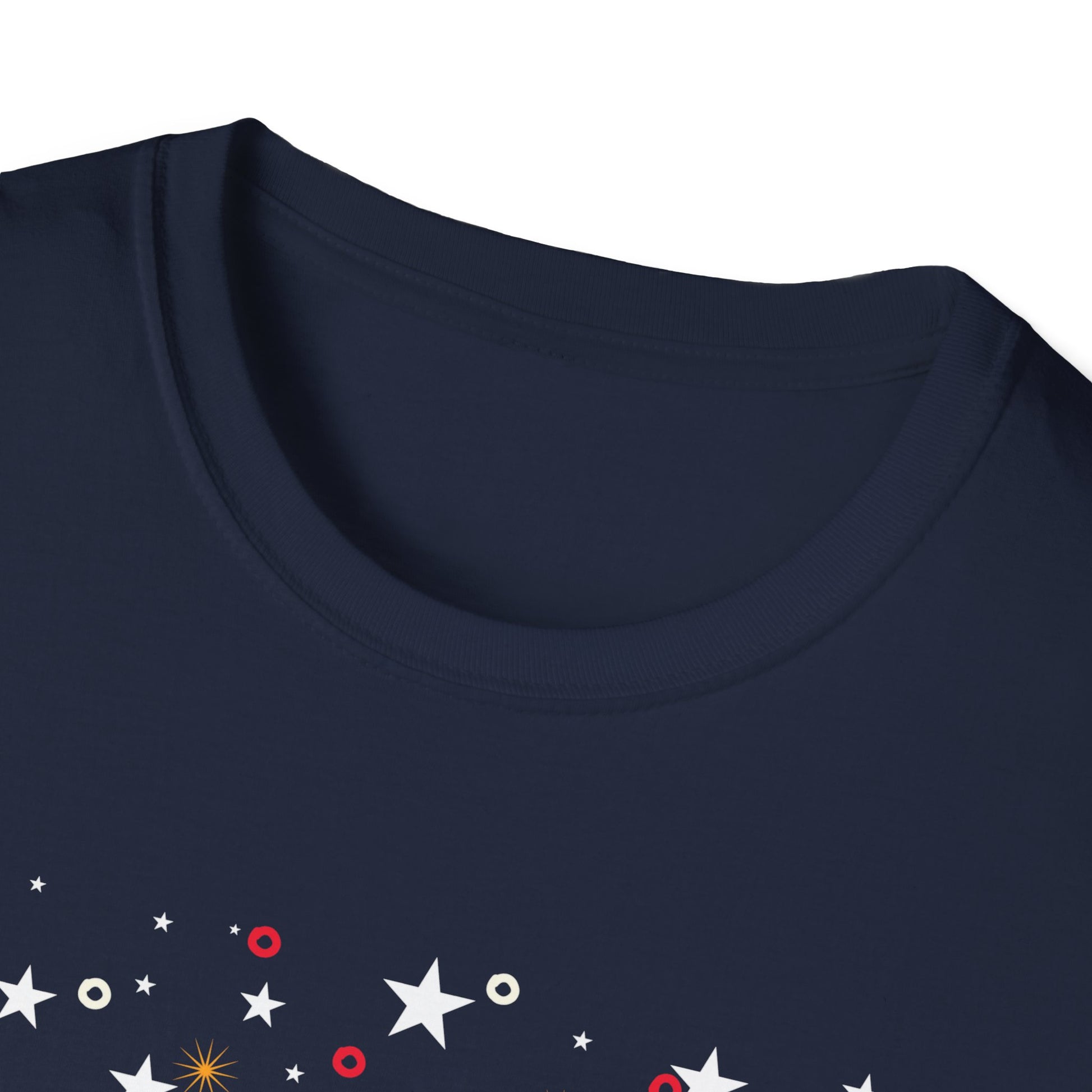 Christmas T-Shirt — "Merry Christmas" Santa Hat & Lights Holiday Tee