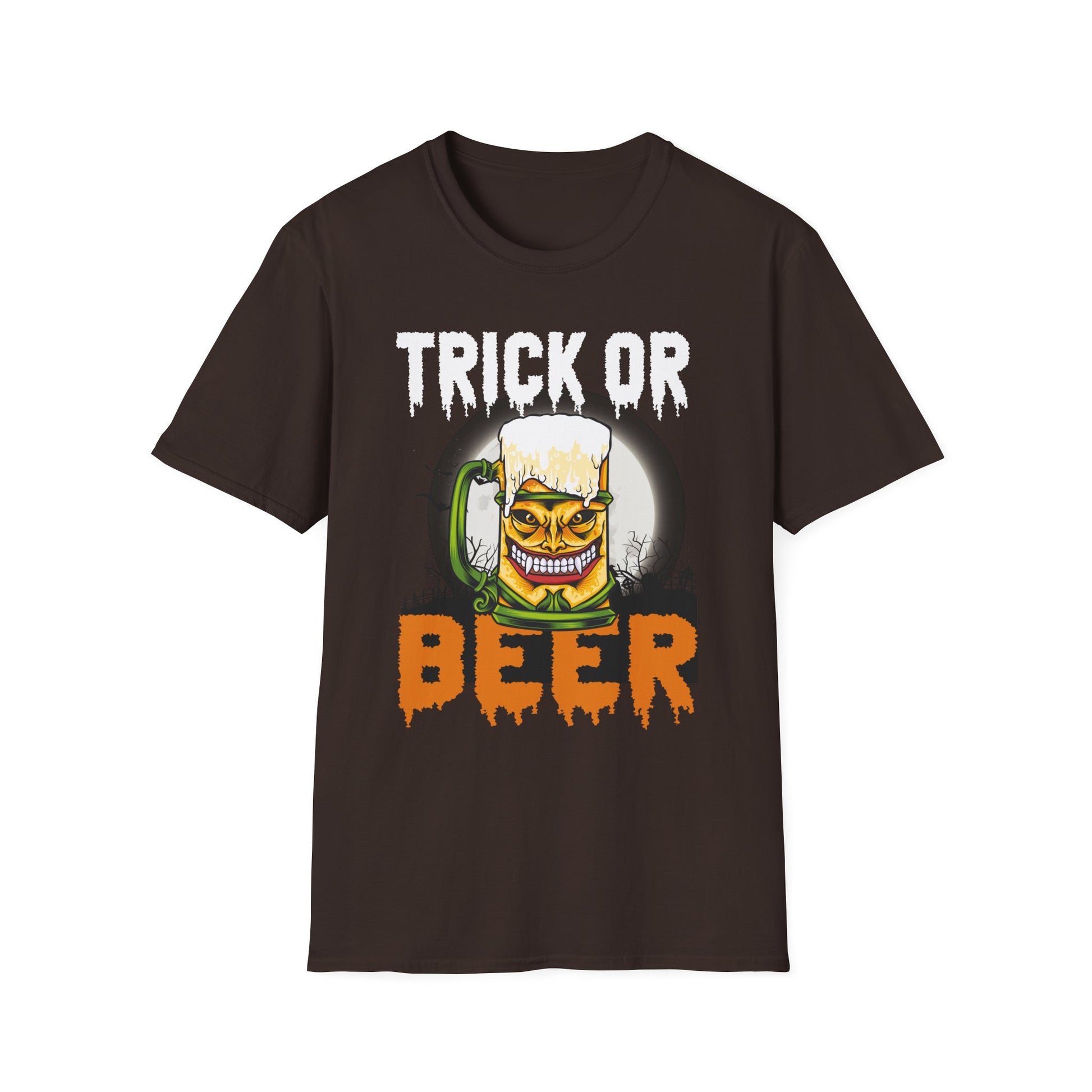 Funny Halloween Zombie Beer Funny Trick or Beer Halloween  Unisex Softstyle T-Shirt