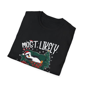 Most Likely To Nap On Christmas Funny Family Christmas Unisex Softstyle T-Shirt