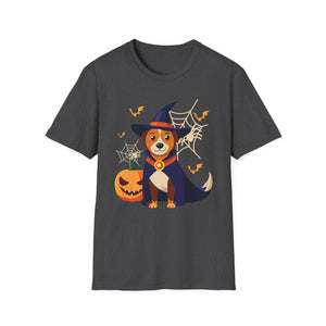 Halloween Corgi Witch T-Shirt — Cute Dog Costume Pumpkin & Spooky Vibes