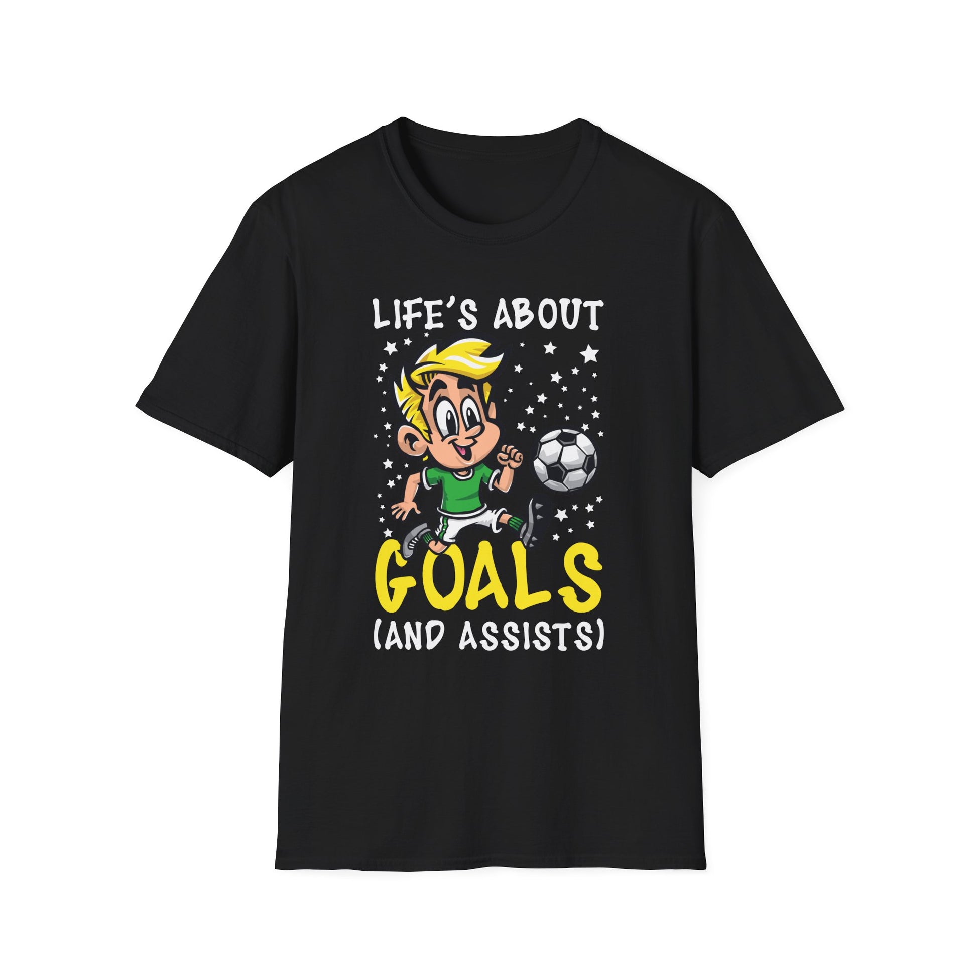 Life's About Goals Soccer Player Boys Kids Youth Unisex T-Shirt