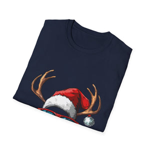 Christmas Reindeer Face Glasses Matching Family Christmas Unisex T-Shirt