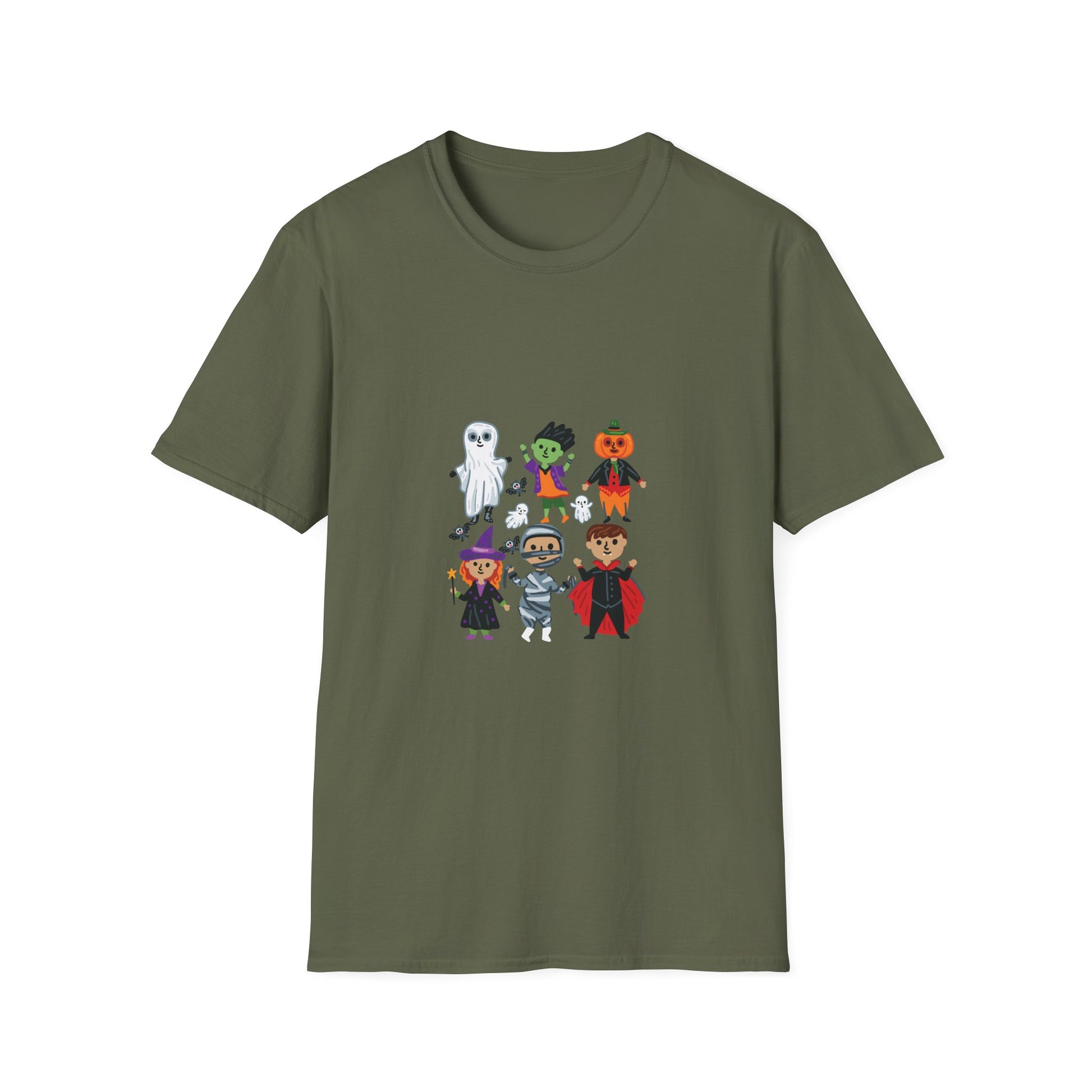 Kids Halloween Costume Characters T-Shirt — Cute Ghost, Witch, Vampire, Mummy & Pumpkin Design