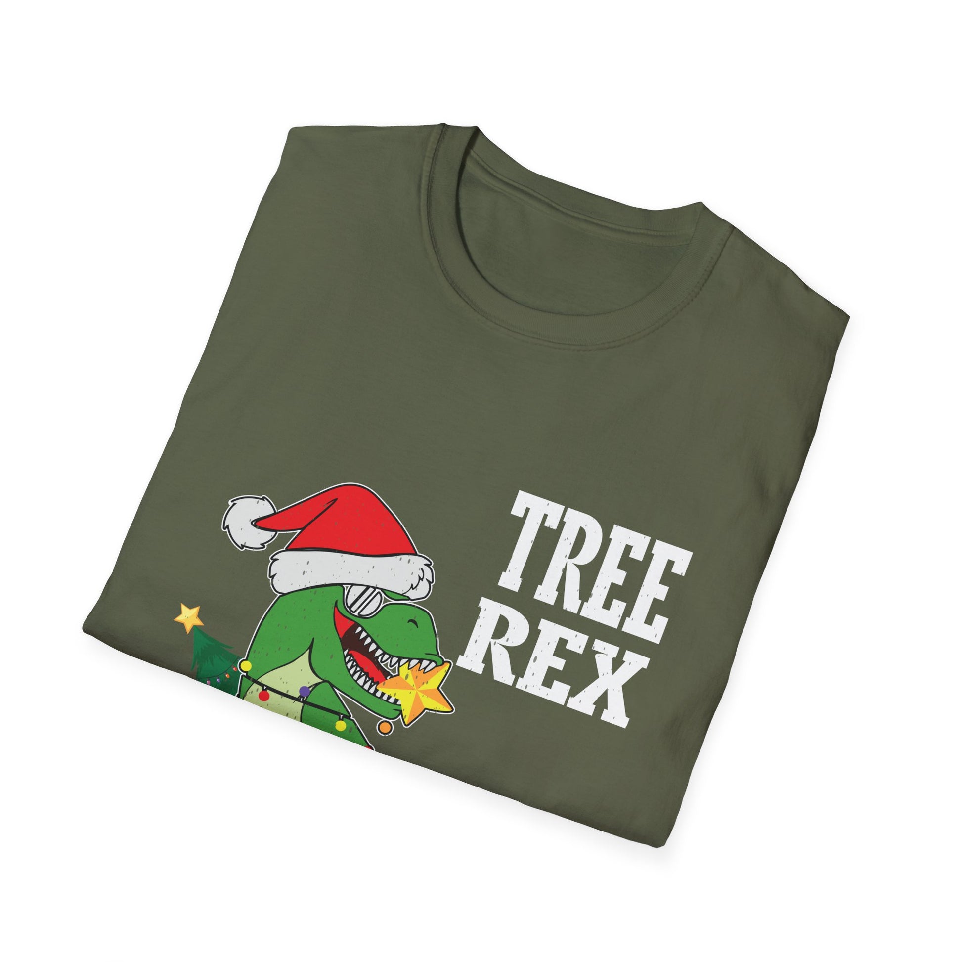 Tree Rex Christmas T-Shirt — Funny Santa Dino Holiday Tee