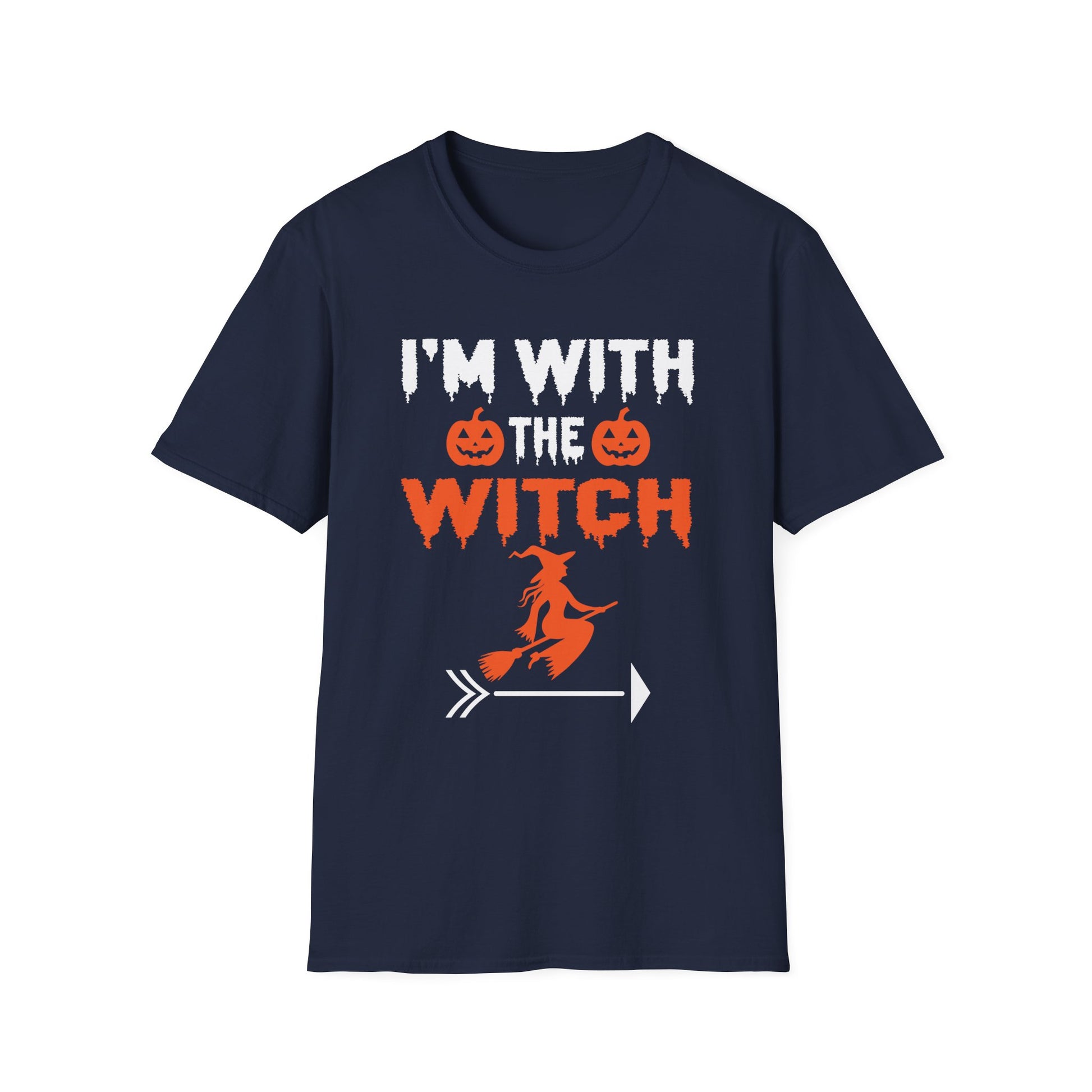 I'm With The Witch T-Shirt — Halloween Witch Arrow Graphic Tee