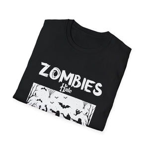 Zombies hate fast food Halloween Fan Funny Halloween T-Shirt-productor-mockup
