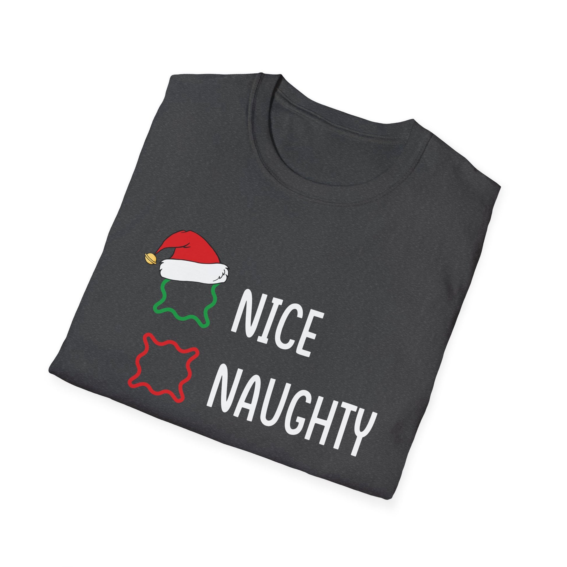 Nice Naughty I Swear I Tried Christmas List Xmas Santa Claus Unisex Softstyle T-Shirt