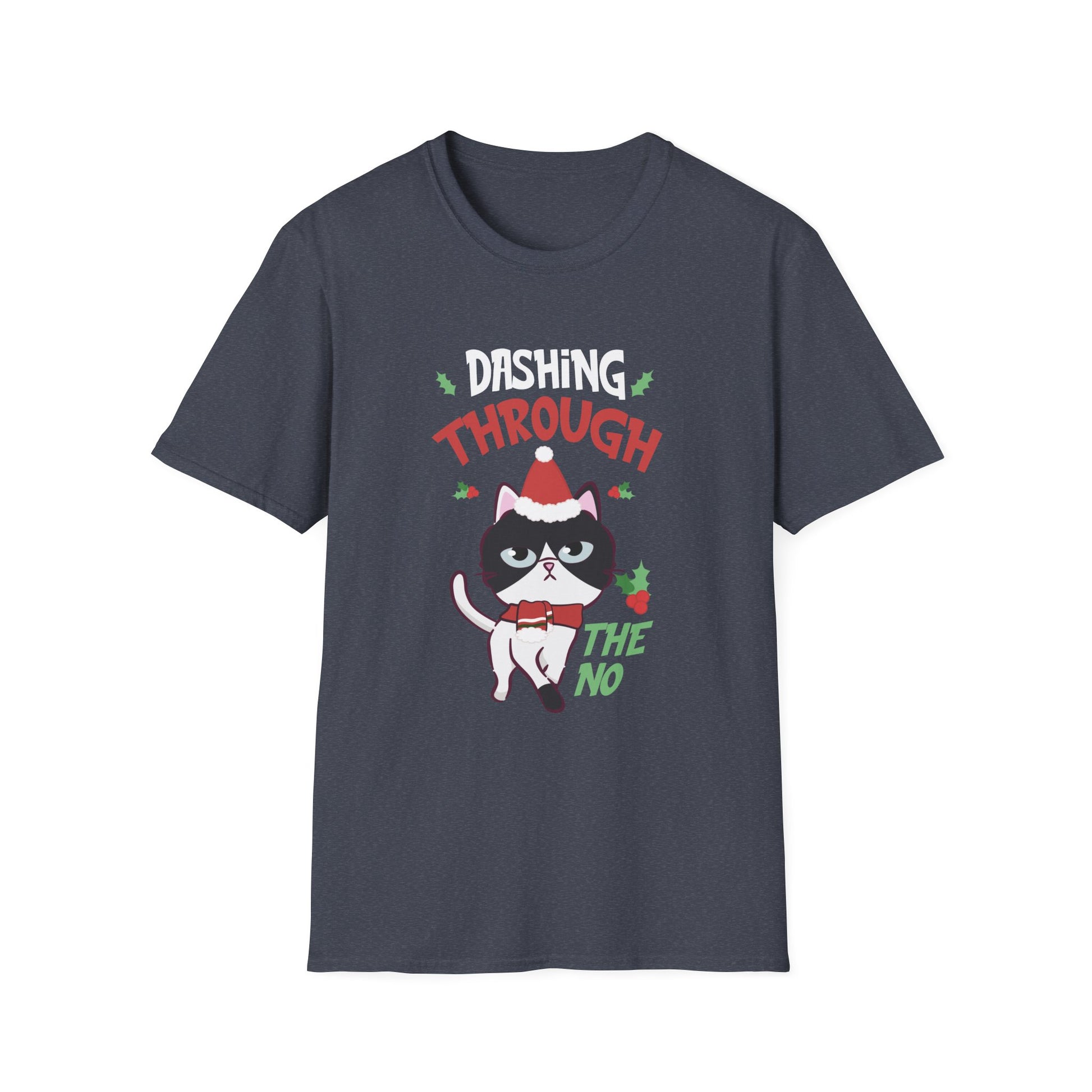 Christmas Cat Dashing Through The No Coffee Grumpy Christmas Unisex T-Shirt