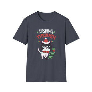 Christmas Cat Dashing Through The No Coffee Grumpy Christmas Unisex T-Shirt