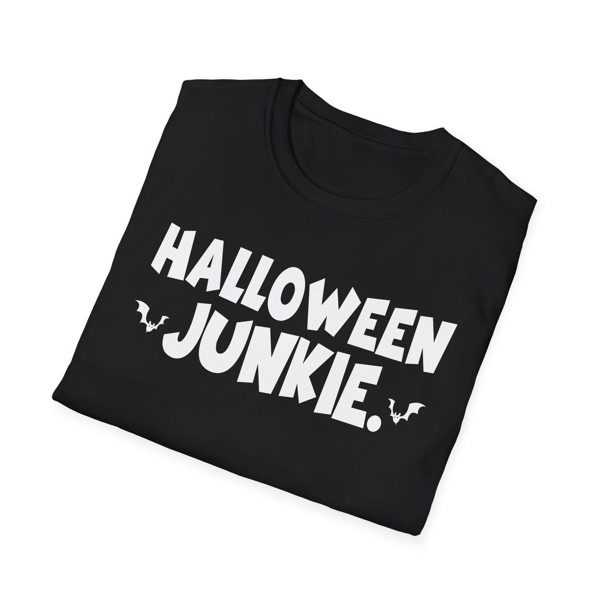 Halloween Junkie T-Shirt — Funny Halloween Tee with Bats