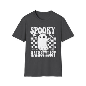 Spooky Hairstylist T-Shirt — Cute Ghost Hairdresser Halloween Tee