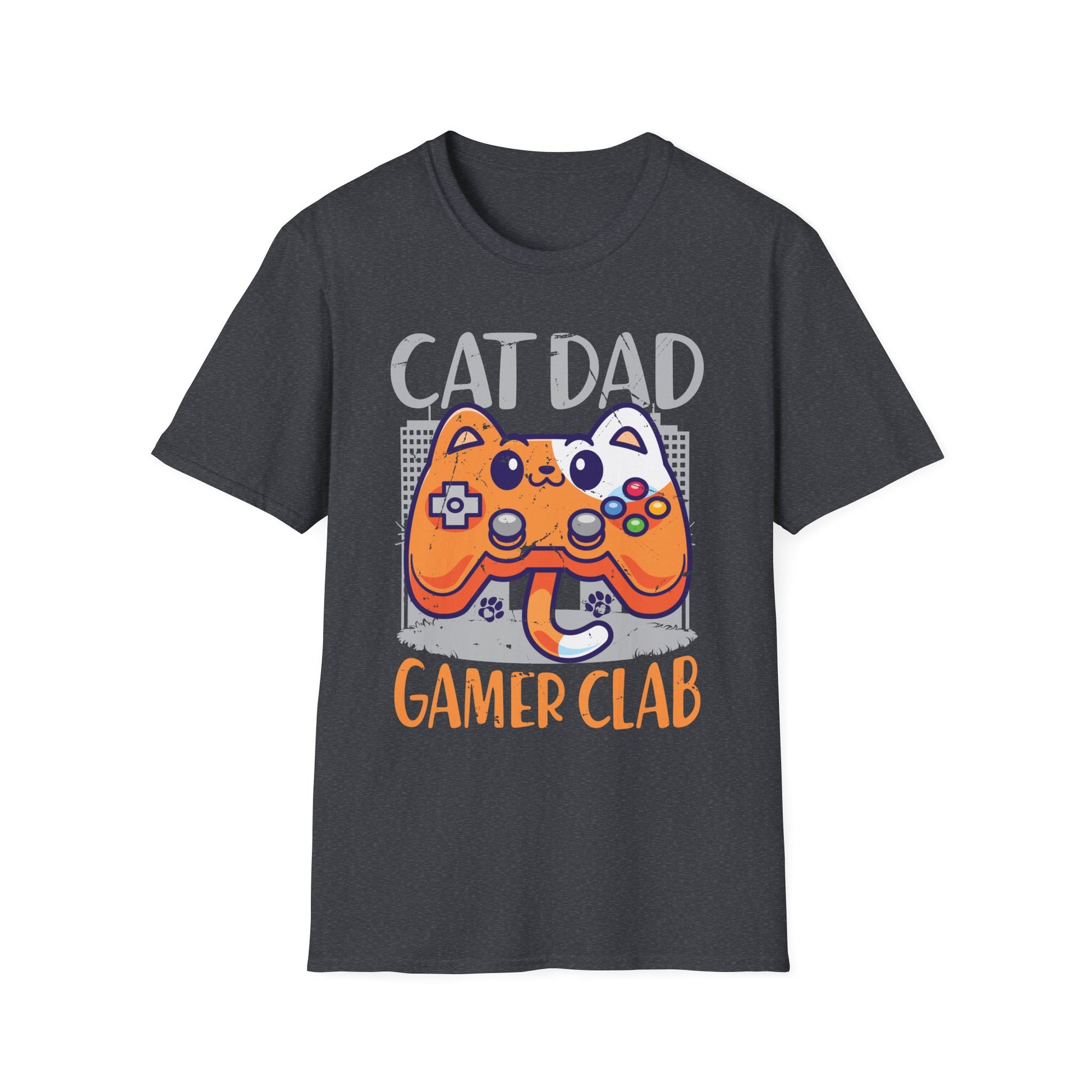 Funny Cat Dad Gamer Club for him Video Game Cat Dad Gaming Unisex T-Shirt