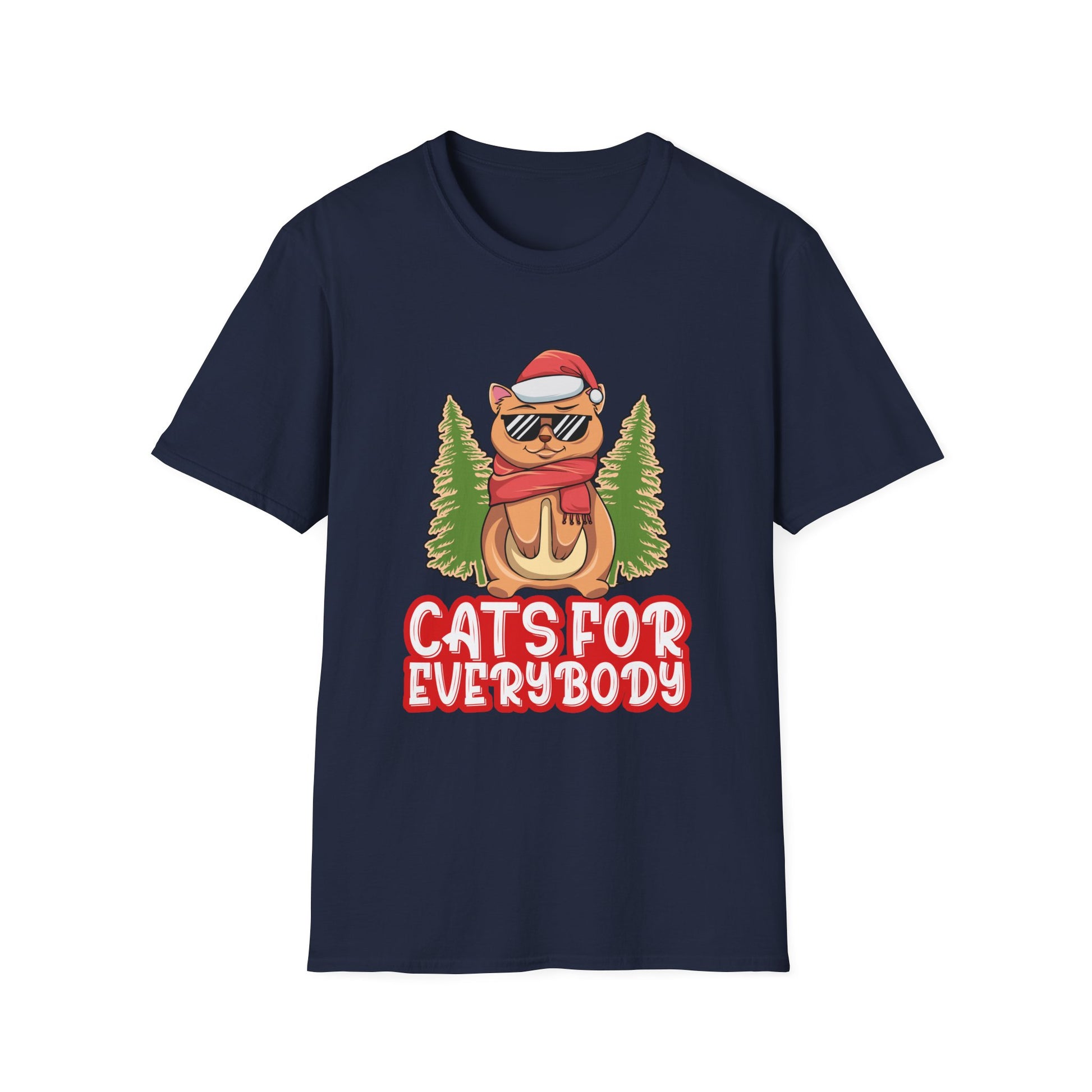 Cats For Everybody Christmas Cat Funny Xmas Women Santa Unisex T-Shirt
