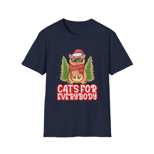 Cats For Everybody Christmas Cat Funny Xmas Women Santa Unisex T-Shirt