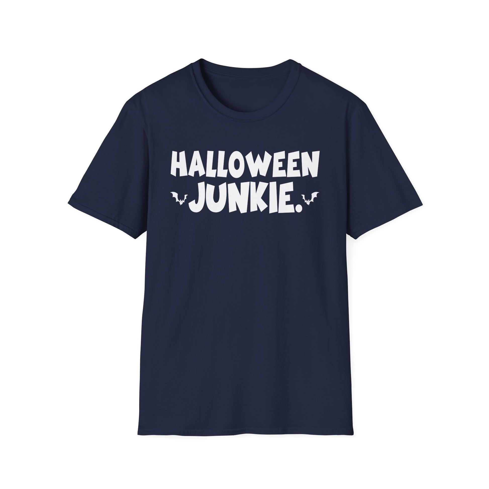 Halloween Junkie T-Shirt — Funny Halloween Tee with Bats