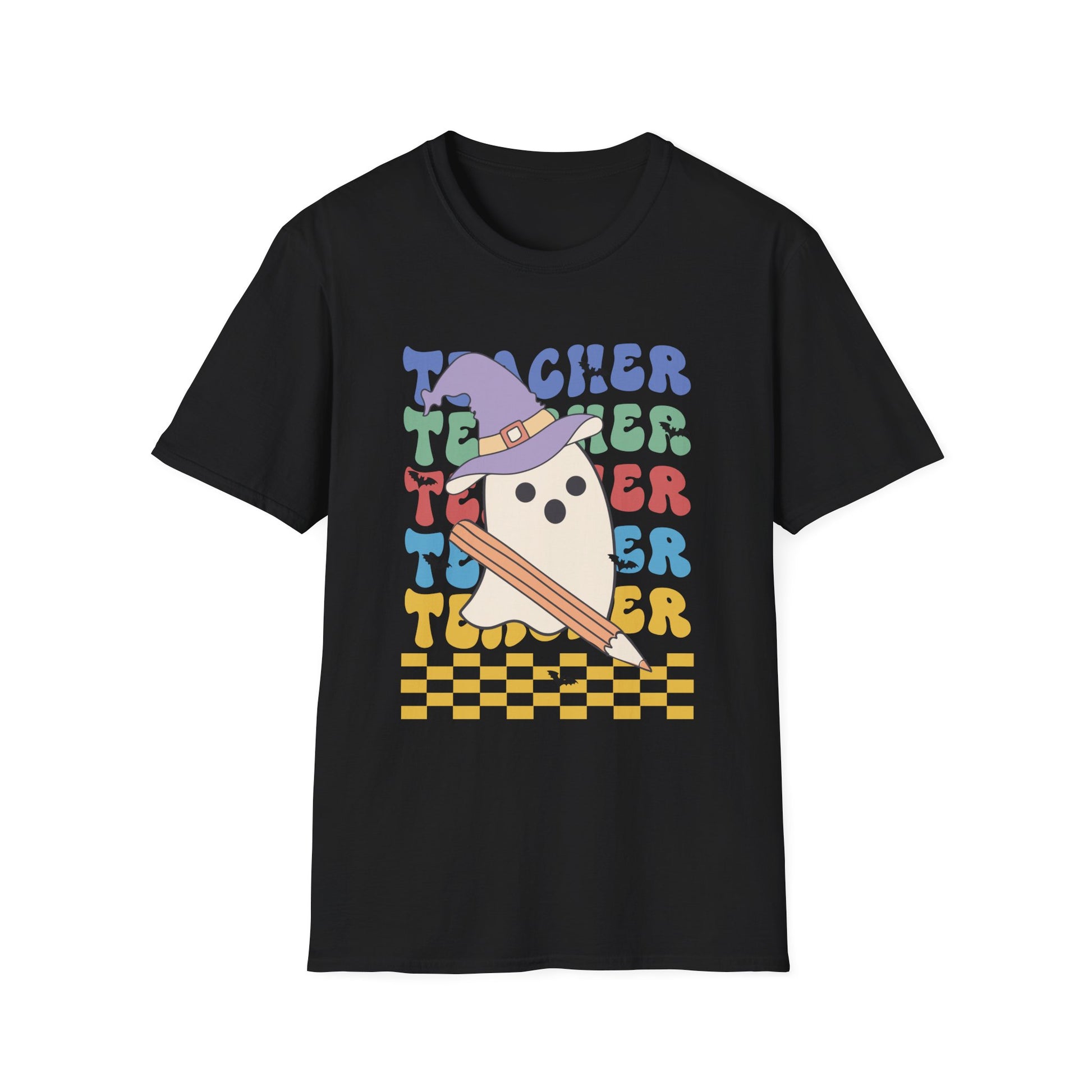 Teacher Ghost T-Shirt — Cute Witch Hat Teacher Design