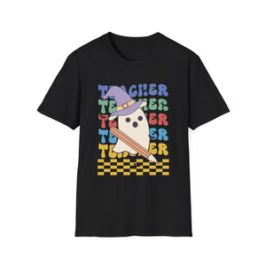 Teacher Ghost T-Shirt — Cute Witch Hat Teacher Design
