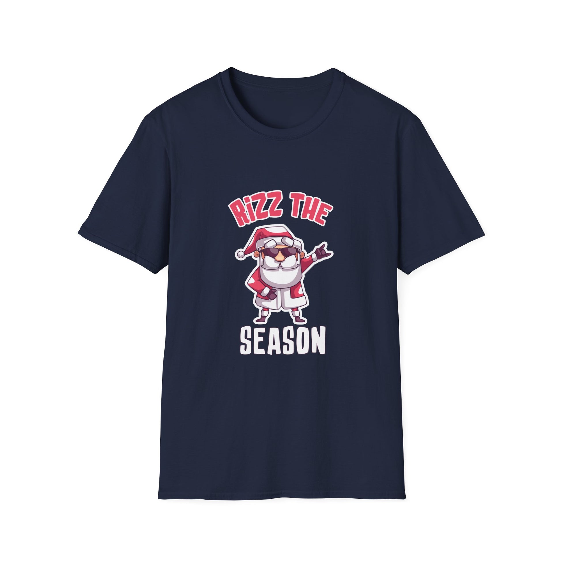 T-Shirt — "Rizz the Season" Dabbing Santa Holiday Graphic Tee