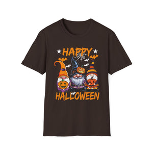Gnomes Halloween Witch Garden Gnomes Happy Halloween  Unisex Softstyle T-Shirt