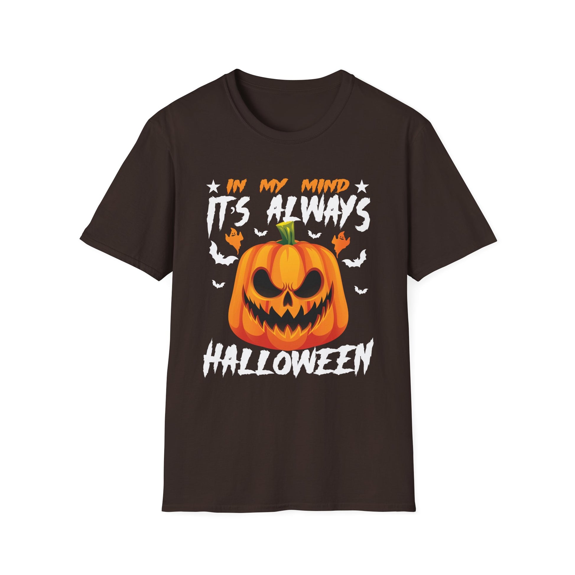 Halloween Pumpkin T-Shirt — "In My Mind It's Always Halloween" Graphic Tee