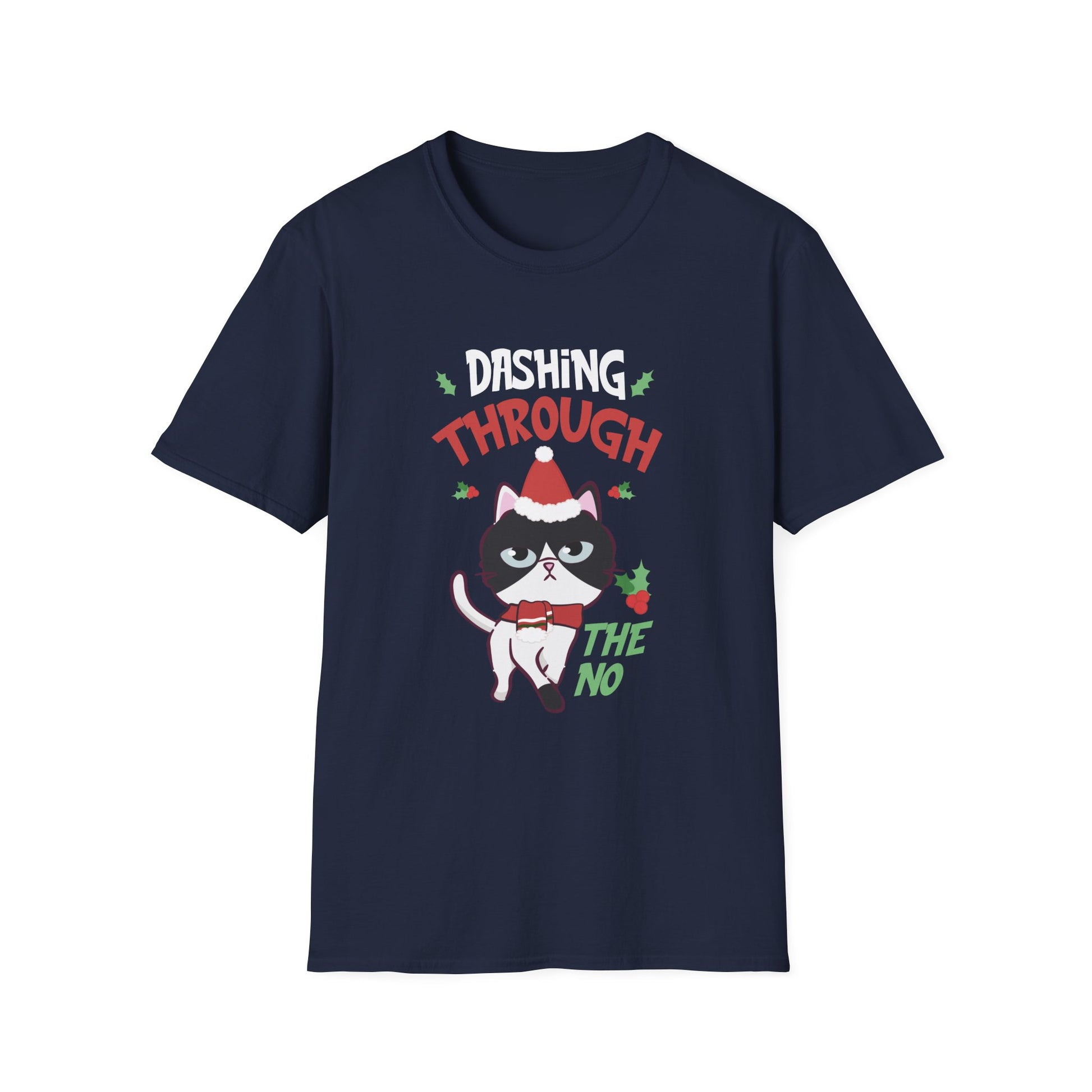 Christmas Cat Dashing Through The No Coffee Grumpy Christmas Unisex T-Shirt