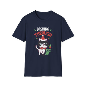 Christmas Cat Dashing Through The No Coffee Grumpy Christmas Unisex T-Shirt