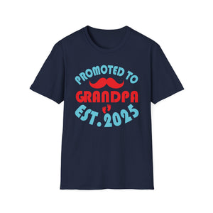 Promoted to Grandpa Est. 2025 T-Shirt — New Grandpa Announcement Tee