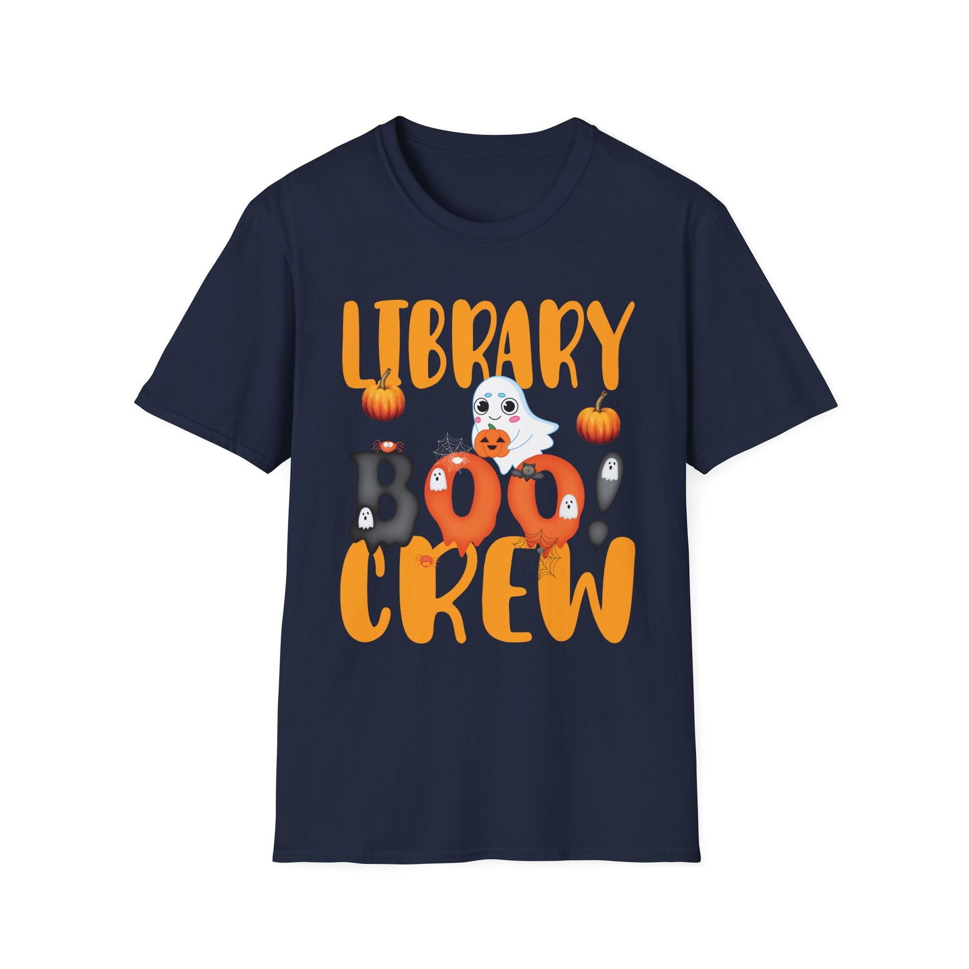 Library Boo Crew T-Shirt – Cute Halloween Ghost & Pumpkins Gift for Librarians